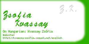 zsofia kvassay business card