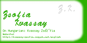 zsofia kvassay business card